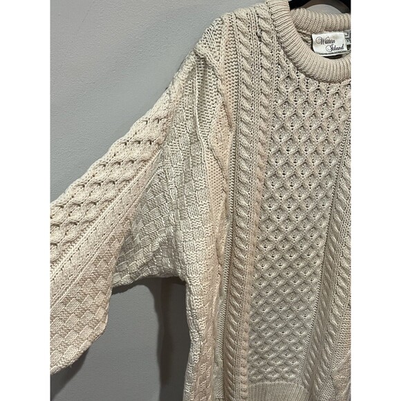 Western Island Sweater Men’s Large Fisherman Cable Knit Merino Wool Ireland - Picture 5 of 7